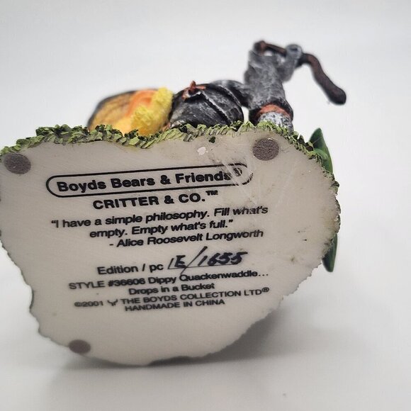 Vintage 2001 Boyds Bears Critter Co. "Dippy Quacken Waddle...Drop in a Basket" - Picture 7 of 7